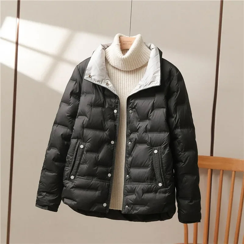 Doudoune matelassée femme chic Col
