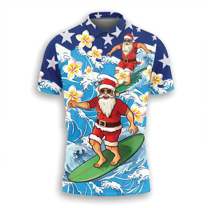 Polo de Noël homme - Polo stylé rouge festif