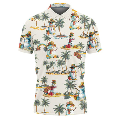 Polo de Noël homme - Polo stylé rouge festif