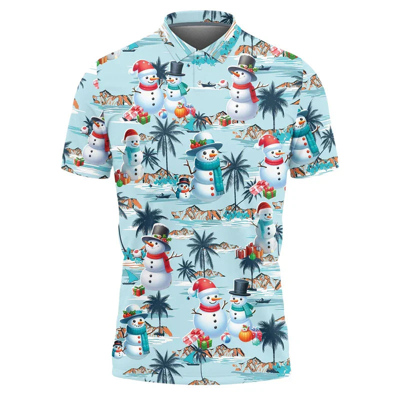 Polo de Noël homme - Polo stylé rouge festif