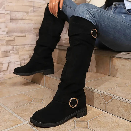 Modische Damenstiefel mit robuster Sohle für den Alltag - IdealeKleiden