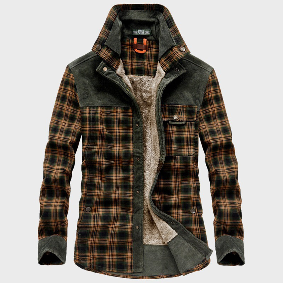 Veste d'hiver homme carreaux polaire manteau bûcheron