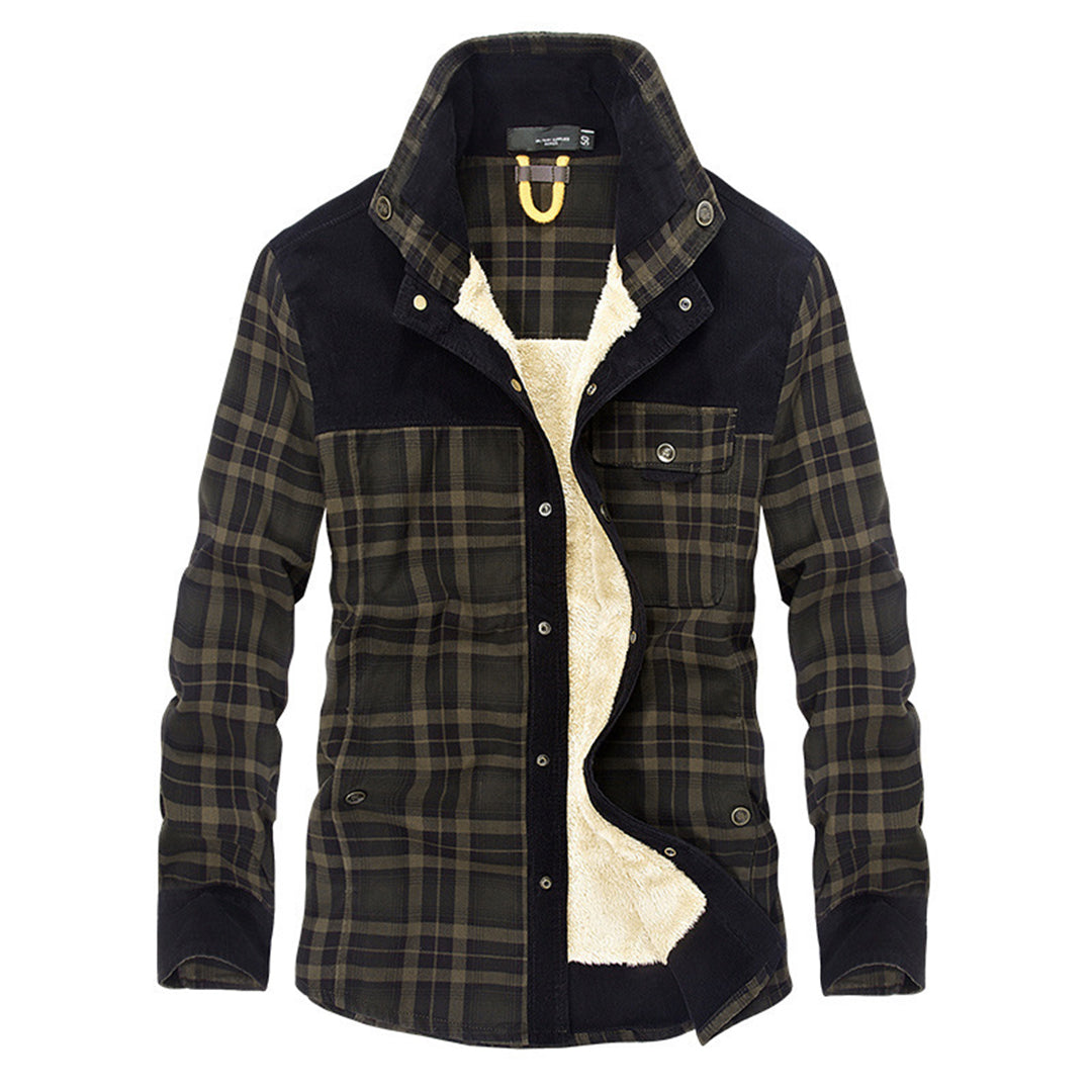 Veste d'hiver homme carreaux polaire manteau bûcheron