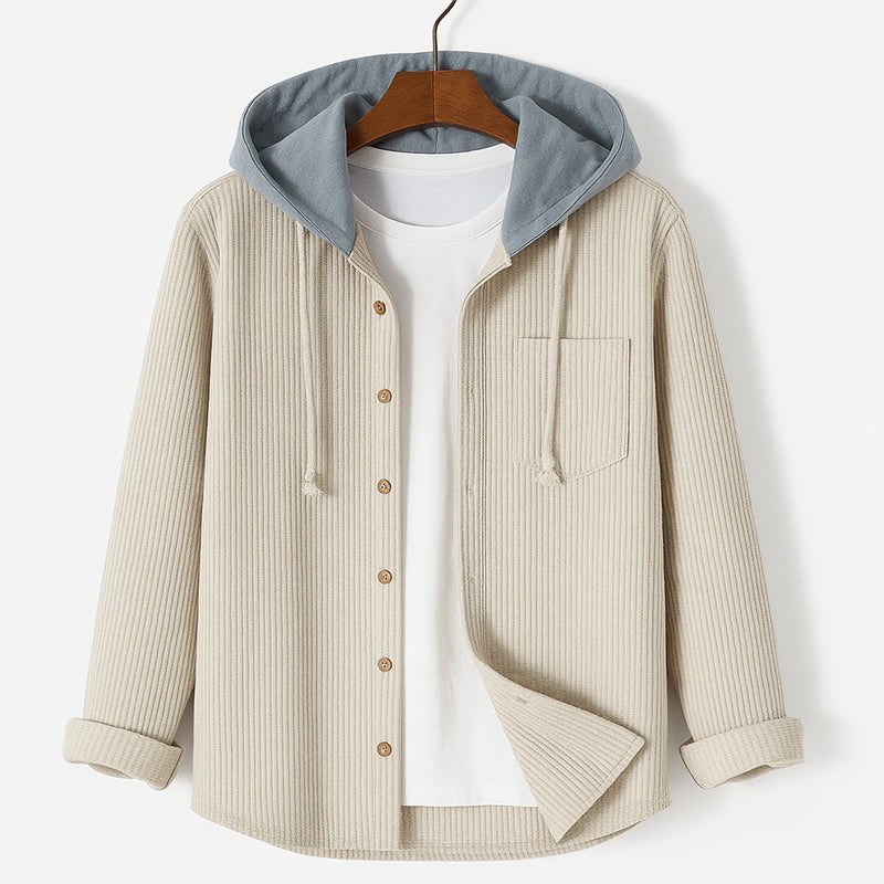 Surchemise en velours côtelé pour hommes, coupe moderne