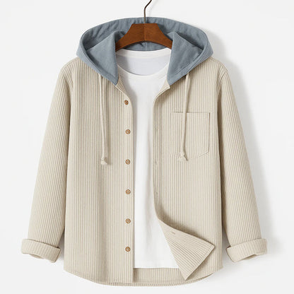 Surchemise en velours côtelé pour hommes, coupe moderne