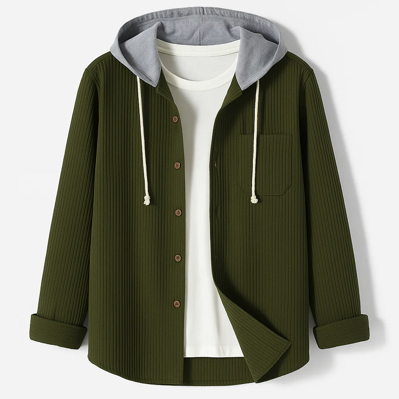 Surchemise en velours côtelé pour hommes, coupe moderne