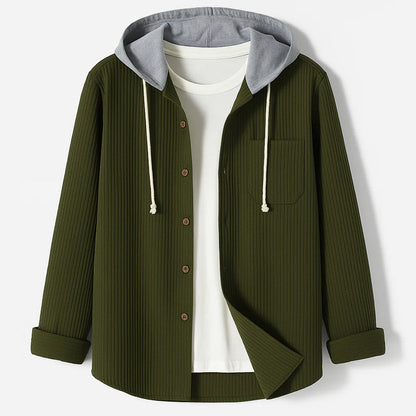 Surchemise en velours côtelé pour hommes, coupe moderne