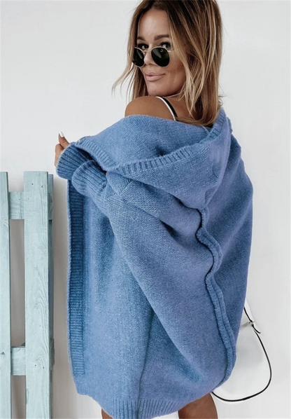 Cardigan femme capuche doux confortable