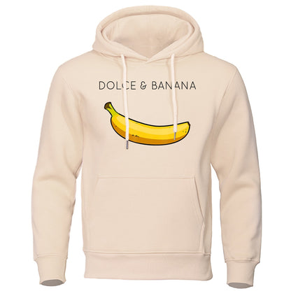 Sweat à capuche pour homme avec poche kangourou et motif bananes