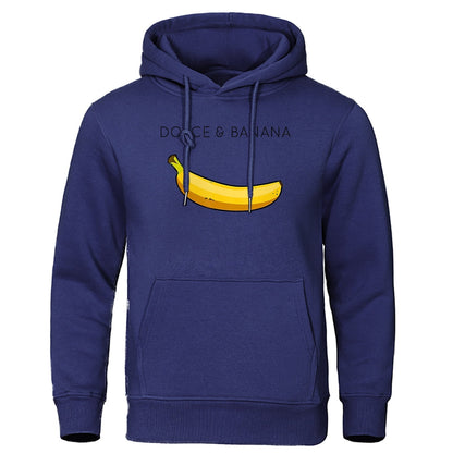 Sweat à capuche pour homme avec poche kangourou et motif bananes