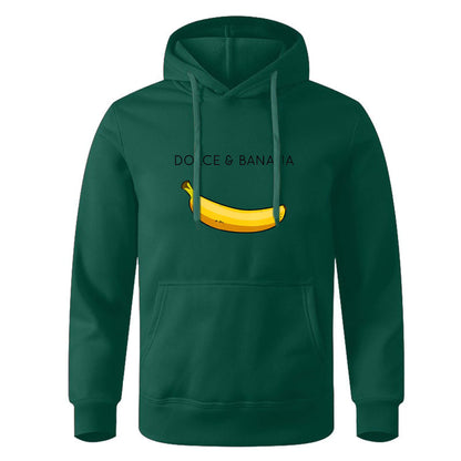 Sweat à capuche pour homme avec poche kangourou et motif bananes