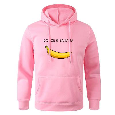Sweat à capuche pour homme avec poche kangourou et motif bananes