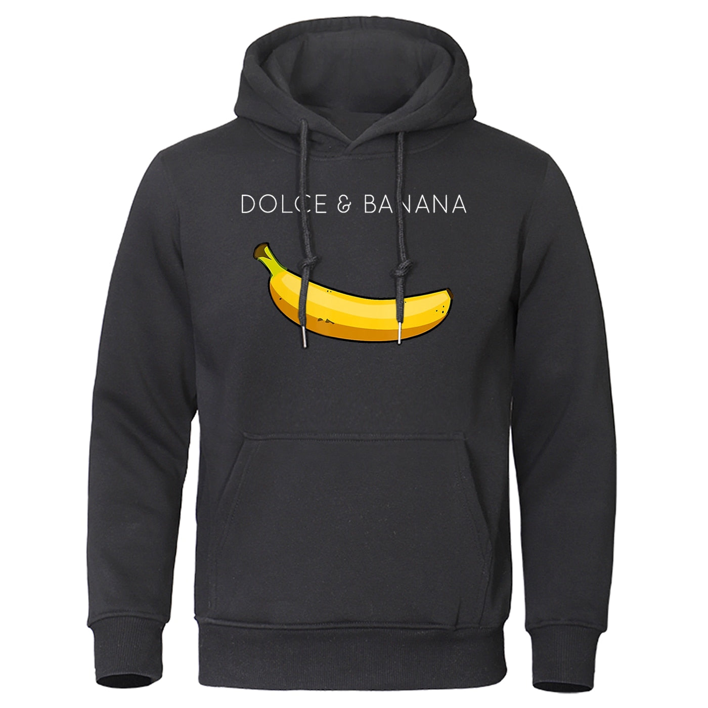 Sweat à capuche pour homme avec poche kangourou et motif bananes
