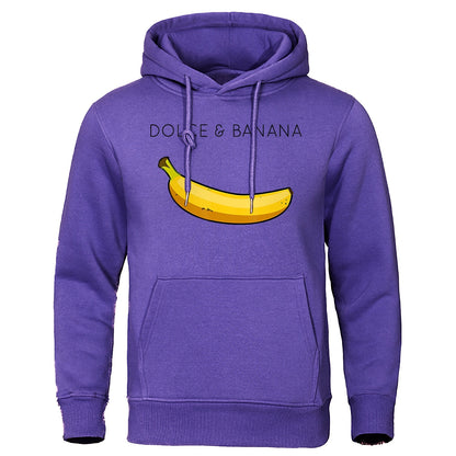 Sweat à capuche pour homme avec poche kangourou et motif bananes