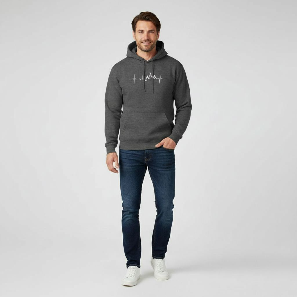 Klassische Herren Hoodie mit Kängurutasche - IdealeKleiden