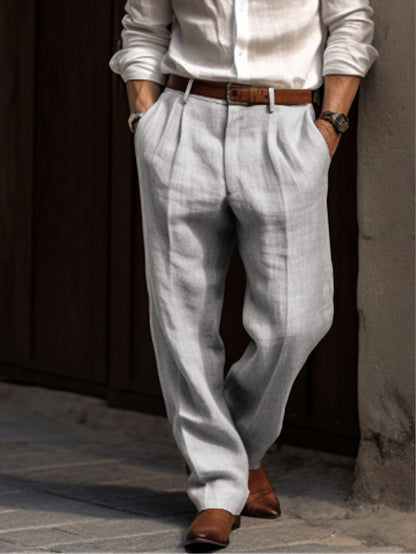 Pantalon en lin pour hommes Léger Confortable Coupe Ample