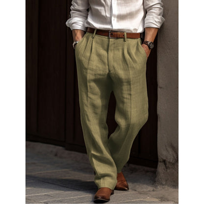 Pantalon en lin pour hommes Léger Confortable Coupe Ample