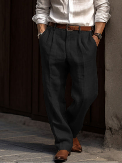 Pantalon en lin pour hommes Léger Confortable Coupe Ample