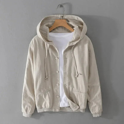 Veste à capuche stylée effet lin