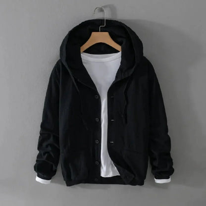 Veste à capuche stylée effet lin