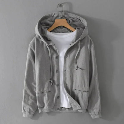 Veste à capuche stylée effet lin