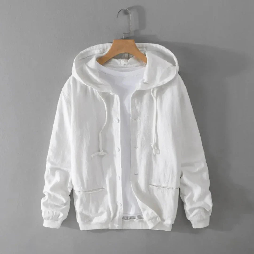 Veste à capuche stylée effet lin