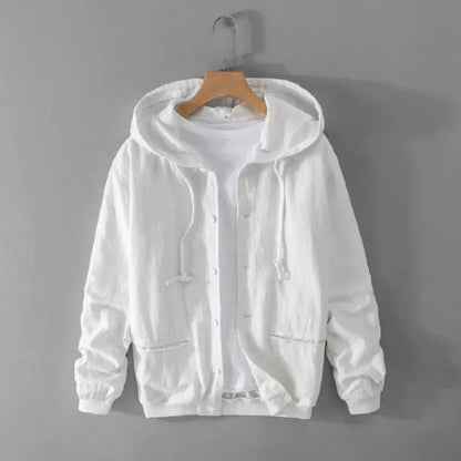 Veste à capuche stylée effet lin