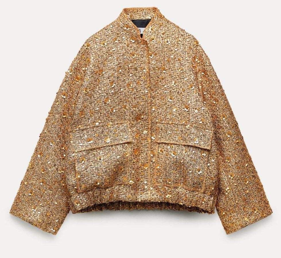 Veste à paillettes brillantes élégante pour femme