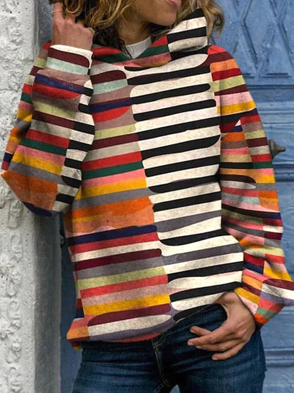 Bunte Kapuzenjacke Mehrfarbig - IdealeKleiden