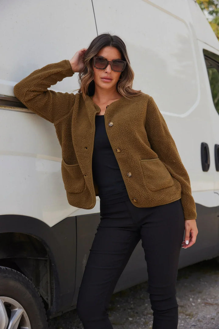 Army-Jacke Damen Teddyfutter Parka - IdealeKleiden