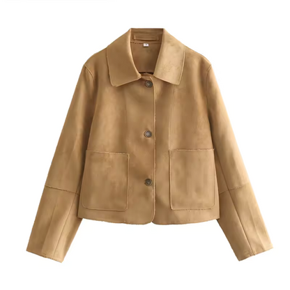 Veste courte de femme tendance avec boutons