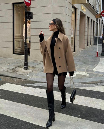 Manteau élégant en laine pour femme - Mode hivernale