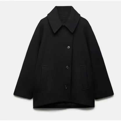 Manteau stylé oversize en laine pour femme