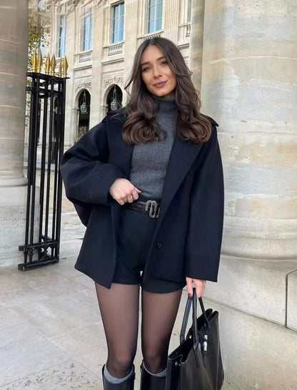 Manteau élégant en laine pour femme - Mode hivernale