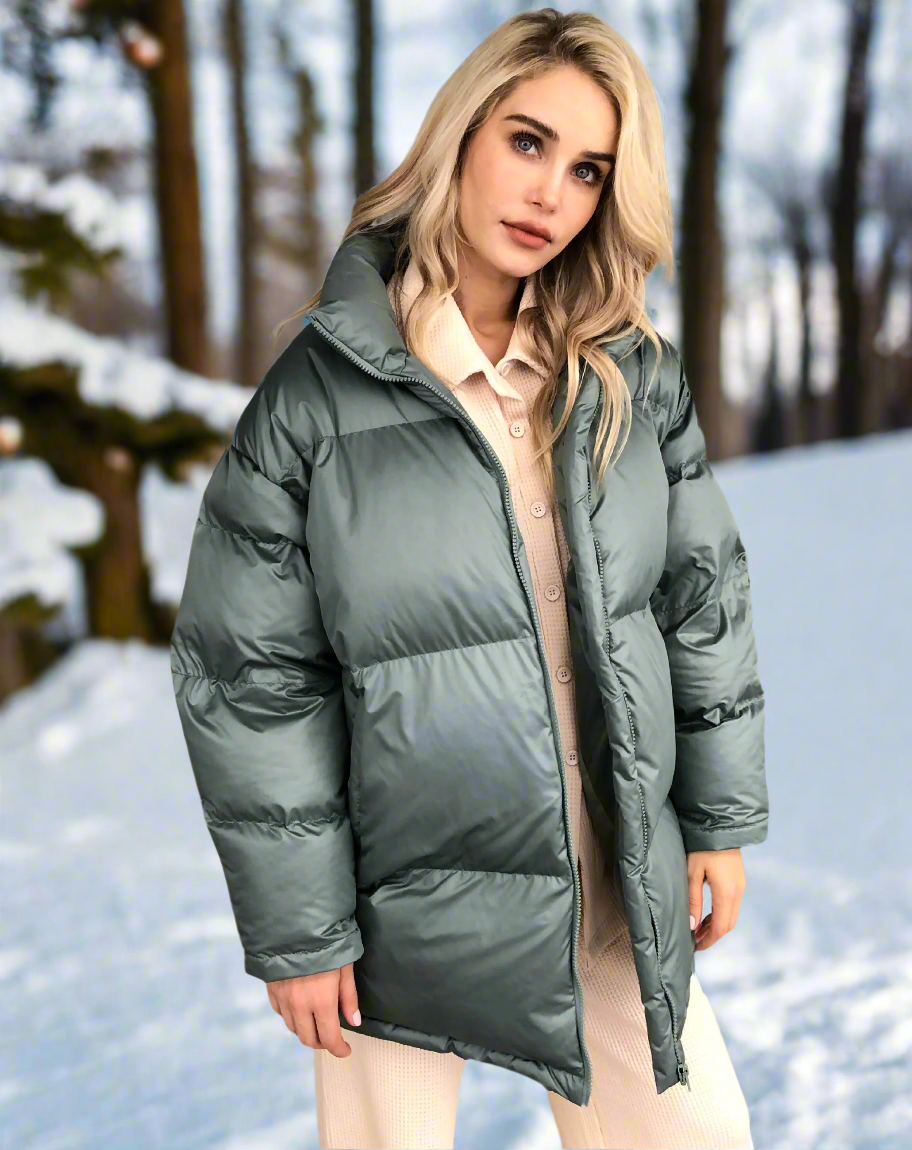 Warme Damenwinterjacke Weich Isoliert - IdealeKleiden