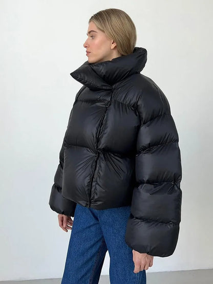 Doudoune matelassée à capuche pour femme - Courte et chaude