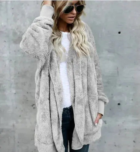 Veste polaire douillette style Teddy chaude