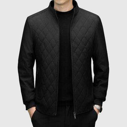 Doudoune matelassée zippée pour hommes - Design moderne sur la poitrine