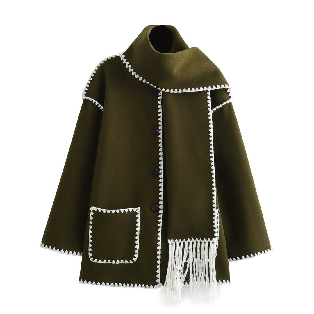 Manteau de laine gris élégant pour femme