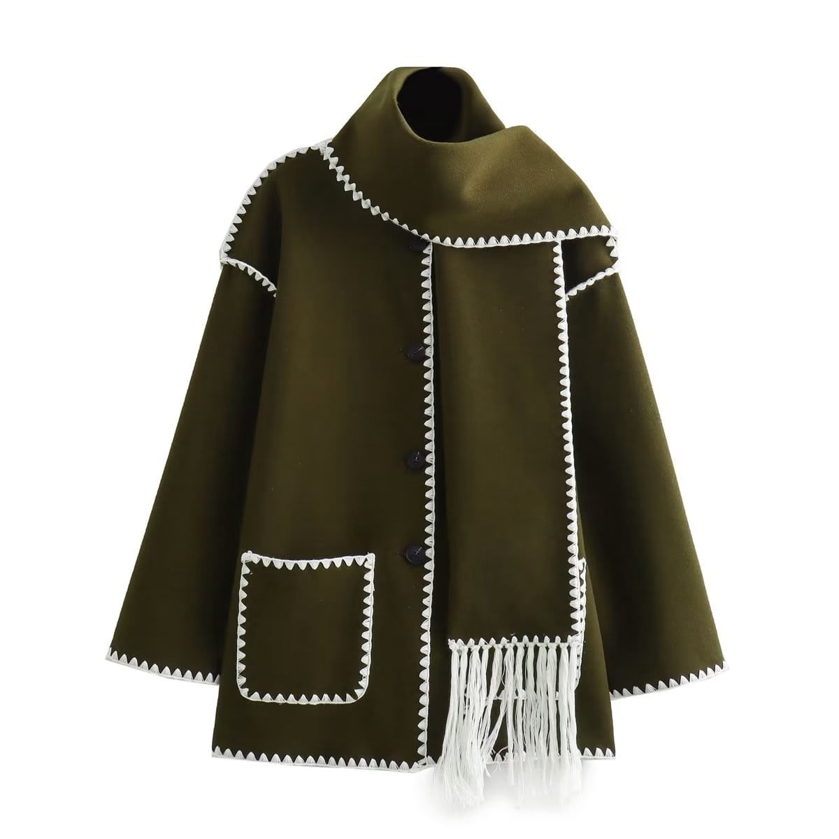 Manteau de laine gris élégant pour femme