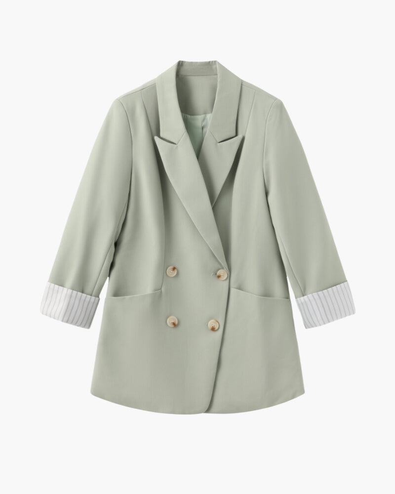 Sommerblazer Damen Oliv Grün Elegant - IdealeKleiden
