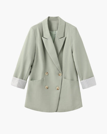 Sommerblazer Damen Oliv Grün Elegant - IdealeKleiden