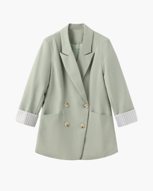 Sommerblazer Damen Oliv Grün Elegant - IdealeKleiden