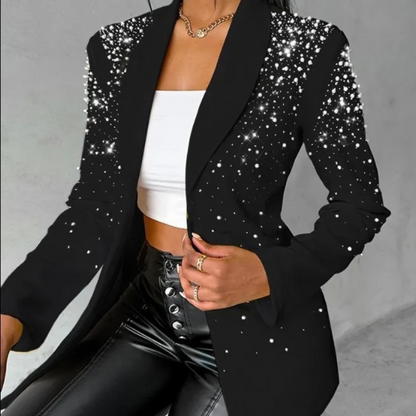 Blazer élégant pour femme avec broderie de perles
