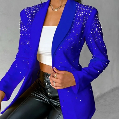 Blazer élégant pour femme avec broderie de perles