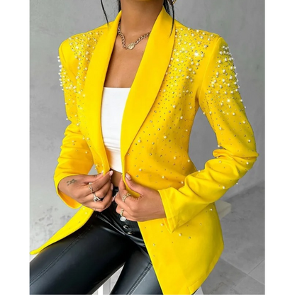 Blazer élégant pour femme avec broderie de perles