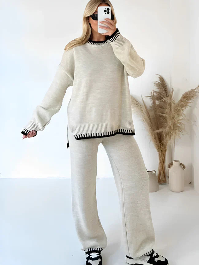 Elegantes 2-teiliges Damen-Set Warm Strick - IdealeKleiden