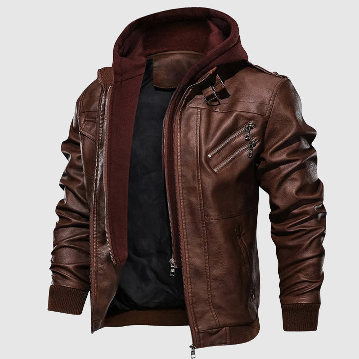 Blouson cuir moto style motard protection