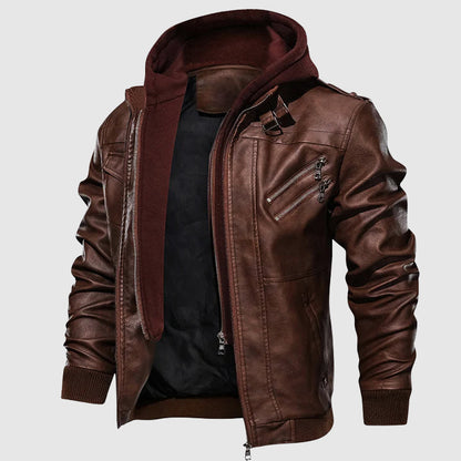 Blouson cuir moto style motard protection