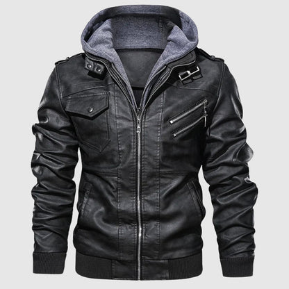 Blouson cuir moto style motard protection